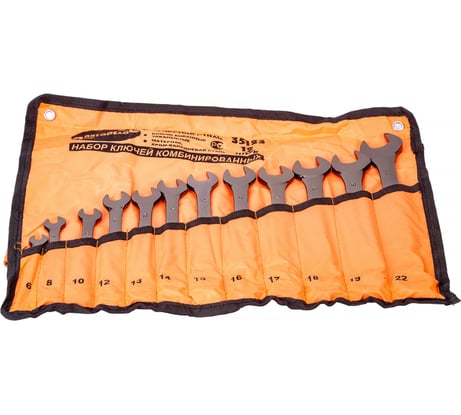 Набор комбинированных ключей АвтоDело ЧернаяСталь 12 шт. ЕВРОсумка 35123 12871