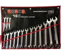 Набор комбинированных ключей 10-32 мм в скрутке 16 предметов FORCE 51612