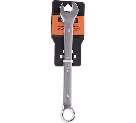 Ключ комбинированный Эврика 14мм Chrome vanadium на держателе сатинированный ER-31014 777172