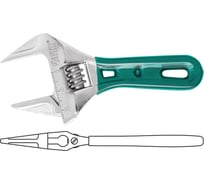 Разводной ключ FIT Смарт CrV, укороченный, узкие губки, шкала, экстра увеличенный захват, 115 мм (24 мм) 70211