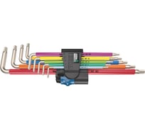 Набор Г-образных ключей WERA с фиксацией, нержавеющая сталь, TX8, 9, 10, 15, 20, 25, 27, 30, 40, 9 предметов WE-022689