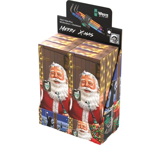 Набор Г-образных ключей с шаром WERA 950/9 SPKL Hex-Plus Multicolour BlackLaser 1 9 предметов, 1.5-10 мм, подарочная упаковка - дисплей из 6 шт.: Christmas 2023 WE-135813 1