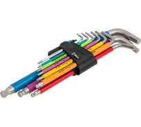 Набор Г-образных ключей WERA 3950/9 Hex-Plus Multicolour HF Stainless 1 нержавеющая сталь, с фиксирующей функцией, 9 предметов, 1.5, 2, 2.5, 3, 4, 5, 6, 8, 10 мм WE-022699