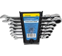 Набор комбинированных трещоточных ключей с шарниром Partner 8, 10, 12, 13, 14, 17, 19 мм, набор 7 предметов PA-51072F(52454)