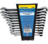 Набор комбинированных трещоточных ключей Partner 8, 10-19 мм, набор 11 предметов PA-51112(52451)