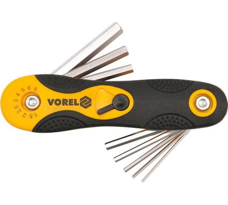 Набор шестигранников VOREL 1.5-8 мм CrV 8 шт. 56506