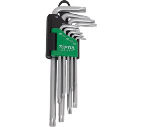 Набор длинных ключей Torx TOPTUL T10-Т50, 9 шт. GAAL0914