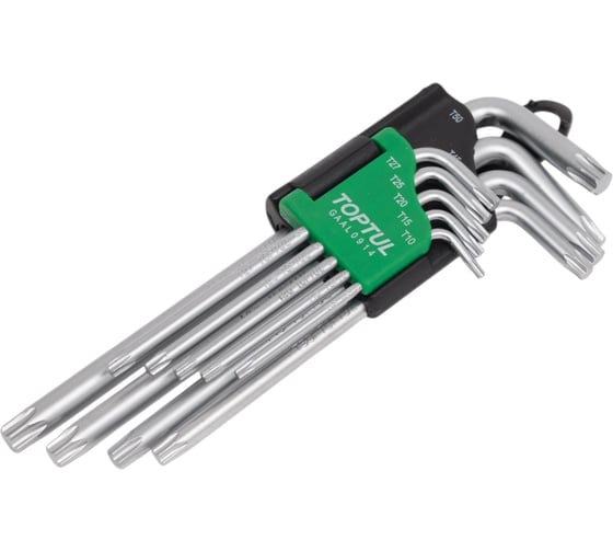 Набор длинных ключей Torx TOPTUL T10-Т50, 9 шт. GAAL0914