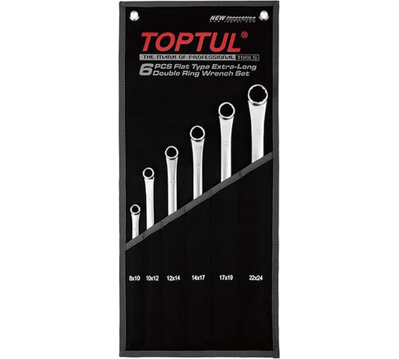 Набор накидных ключей TOPTUL EXTRA LONG 8-24 мм, 6 шт. GPAP0602