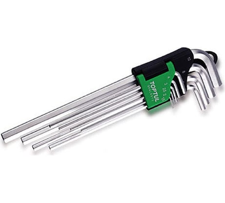 Набор экстра длинных шестигранных ключей TOPTUL 1.5-10 мм, 9 шт. GAAL0912