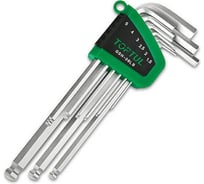 Набор длинных шестигранных ключей с шаром TOPTUL 1.5-10 мм, 9 шт. GSN-09LB