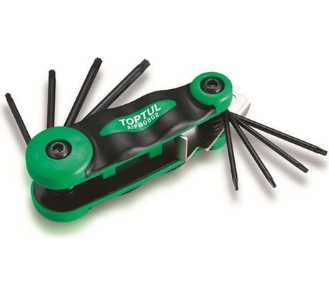 Набор Г-образных ключей TOPTUL TORX T6-T25 складные, 8 предметов AIFB0802
