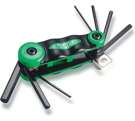 Набор шестигранников TOPTUL 2-8 мм, складные, 7 предметов AGFB0701