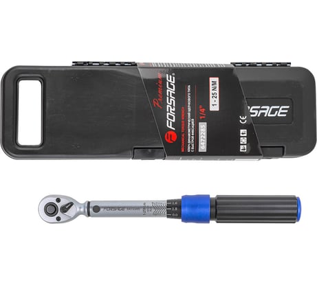 Динамометрический ключ щелчкового типа Forsage с быстрой фиксацией  Premium 1-25нм, 1/4" F-6472285(52877)