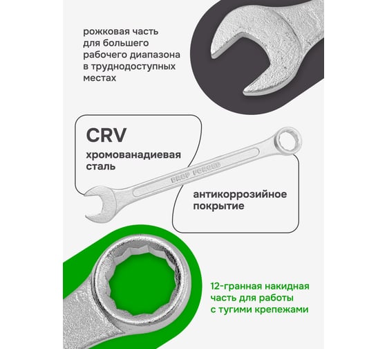 Набор комбинированных ключей ForsLine 8-19, 21, 22, 24, 27, 30, 32 мм, 18 предметов на полотне FL-5181P(54263)