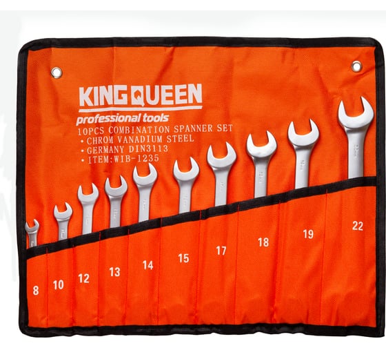Набор комбинированных ключей KINGQUEEN 8-22 мм, 10 шт. в сумке 10PCS8-22MM WIB-1235 1