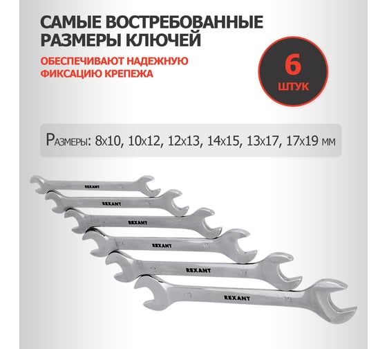Набор рожковых ключей REXANT 12-5843