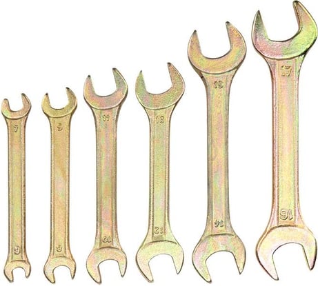 Набор рожковых ключей REXANT 6-17 мм, 6 шт желтый цинк 12-5843-2