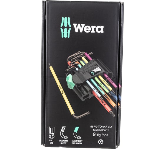 Набор Г-образных ключей, 9 шт WERA