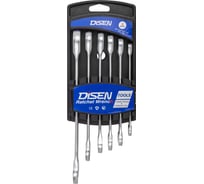 Набор ключей Disen трещоточных 6пр.(8,10,12,13,14,17мм),в усиленном пластиковом держателе DSH1503(54330)