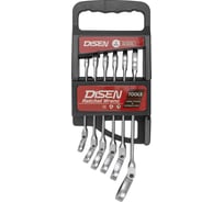 Набор ключей Disen трещоточных с шарниром 6пр.(8,10,12,13,14,17мм),в пластиковом держателе DSD1506F(54337)