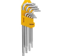 Набор ключей имбусовых антивандальный Torx ТТ10-ТТ50 9 шт., удлиненные KRANZ KR-12-5221