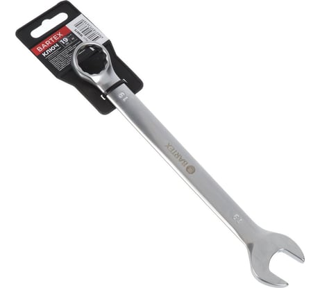 Комбинированный ключ BARTEX 19 мм, матовый, CrV сталь 169973