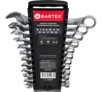 Набор комбинированных ключей BARTEX 6-22 мм, анодированные, 12 предметов 449775