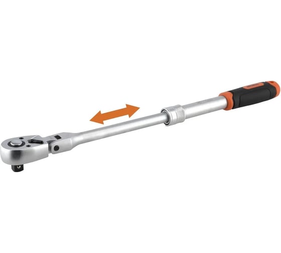 Телескопическая шарнирная трещотка АвтоDело PRO 1/2" 72 зубца, 5 градусов 39599 16162