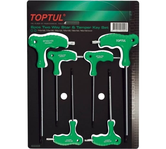 Набор ключей TORX TOPTUL L-Type T10-Т40, 6 шт. GAAS0602 1