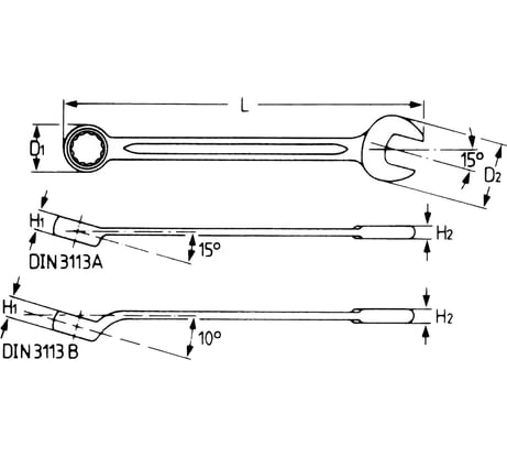Рожково-накидной ключ Heyco HE-00400022082