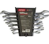 Набор рожковых ключей PATRON 8x10, 12x13, 14x15, 16x17, 18x19, 22x24 мм, 6 предметов в пластиковом держателе P-5062MP(47394)