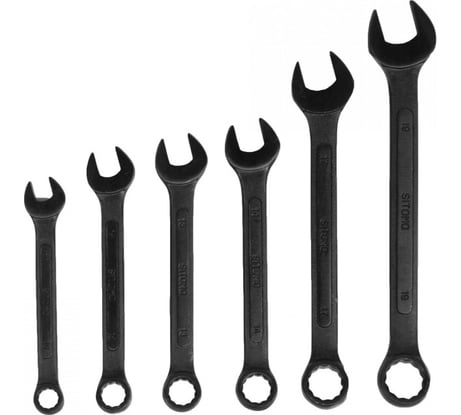 Набор гаечных комбинированных ключей 6 шт SITOMO 10-19 в клипсе 125768