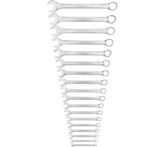 Набор комбинированных дюймовых ключей NORGAU тип NBS7A-018 1/4"-1.1/4", 18 шт. 060207718