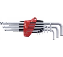 Набор из 9-ти угловых штифтовых ключей Wiha 07185 1,5-10мм в держателе ProStar, шестигранник со сфер. головкой, матовое хромирование wih07185