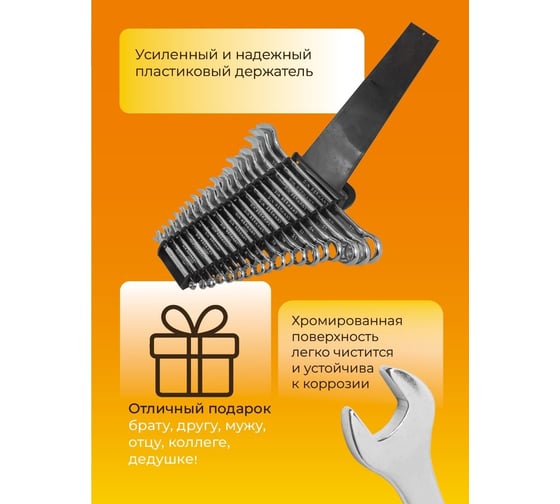 Набор ключей комбинированных FORSTIME 18 пр. (8-19,21,22,24,27,30,32мм) FT-5181MP(52499)