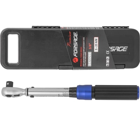 Ключ динамометрический щелчкового типа с быстрой фиксацией Forsage "Premium" 5-25Нм,3/8", в пластиковом кейсе F-6473295(48601)