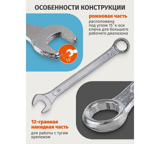Ключи комбинированные ISMA набор 16пр. (6-19, 22, 24мм) ISMA-5161MP DV(58311)