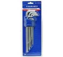 Набор шестигранников МАЯКАВТО Г-образные, 1.5-10мм, удлин., 9шт. 509310л