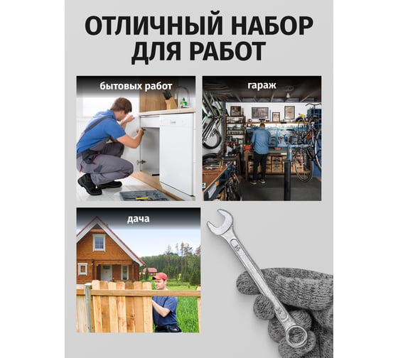 Ключи комбинированные WMC TOOLS набор 12 предметов, WMC-5124MP DV(58309)