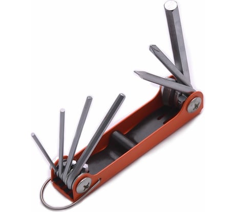 Набор имбусовых ключей HARDEN HEX, 1.5-8 мм, CRV, складные, сатин, 7 шт. 540610