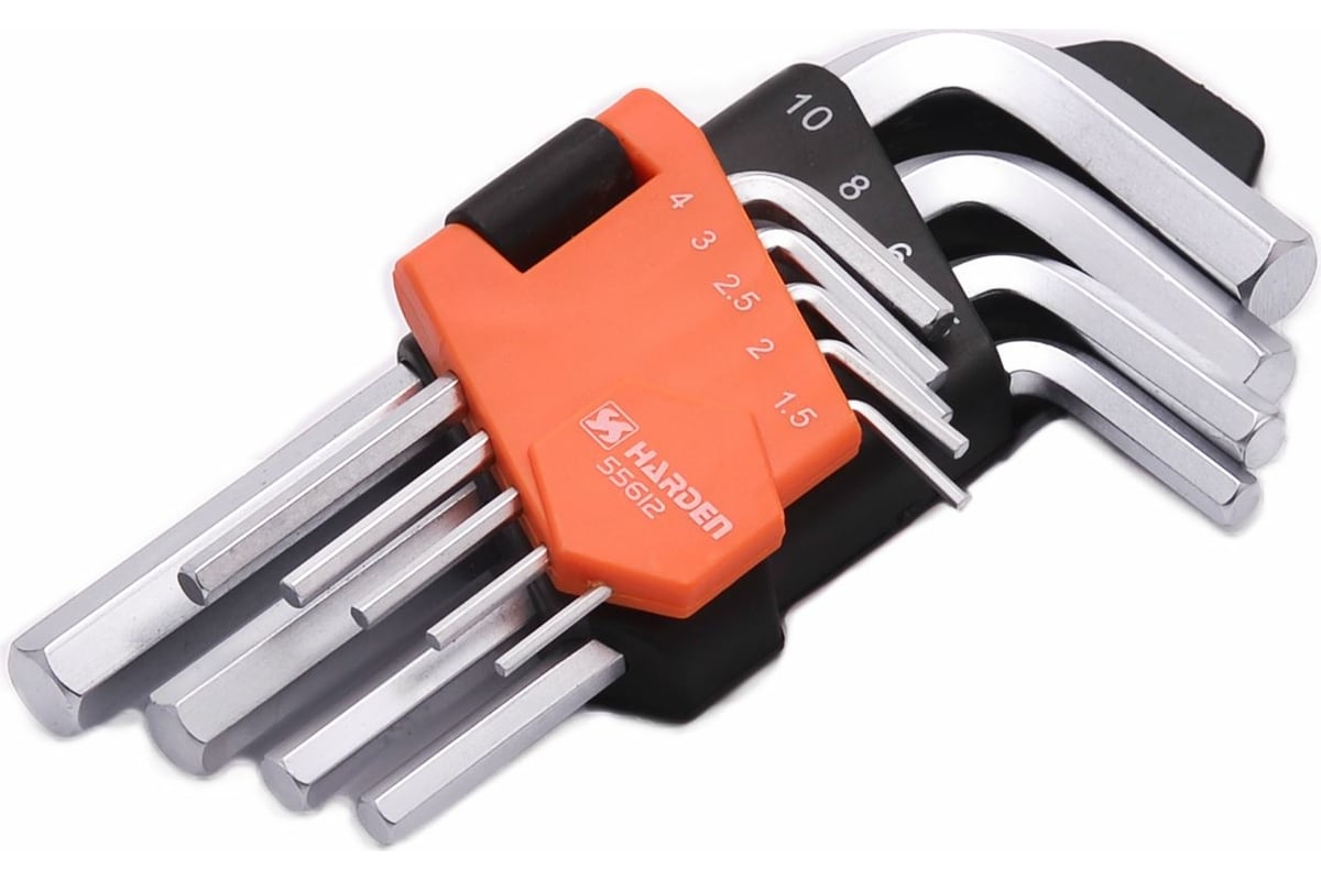 Корот. Набор ключей имбусовых hex. Набор имбусовых ключей (1,5-10мм) 9 шт "matrix" короткие. Набор ключей имбусовых hex. , короткие, сатин.