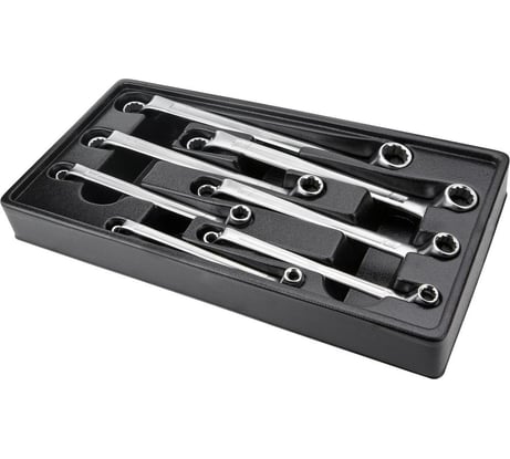 Накидные ключи NEO Tools двухсторонние, изогнутые, 6-19 мм, 7 шт, 44x44,5x29,5 84-282