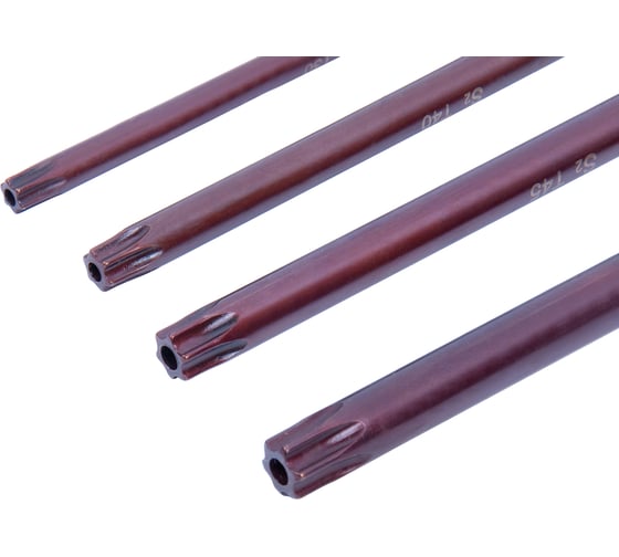 Набор Г-образных ключей AV Steel TORX удлиненных, с отверстием, TН10-TН50 S2, 9 шт AV-368359