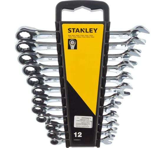 Набор комбинированных ключей Stanley 12 шт, с храповым механизмом STMT82847-0
