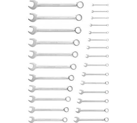 Набор комбинированных ключей HOEGERT TECHNIK 6-32 мм, 26 шт., сталь CrV, DIN 3113 в сумке с подвесом HT1W496-1