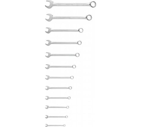 Набор комбинированных ключей HOEGERT TECHNIK 6-24 мм, 12 шт., сталь CrV, DIN 3113 в сумке с подвесом HT1W492-1
