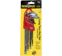 Набор ключей NIKONA TORX, в футляре, 9шт, Т10-Т50 04-966
