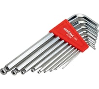 Набор шестигранных ключей NIKONA с шаровым окончанием, 9шт, 1.5-10мм 04-939