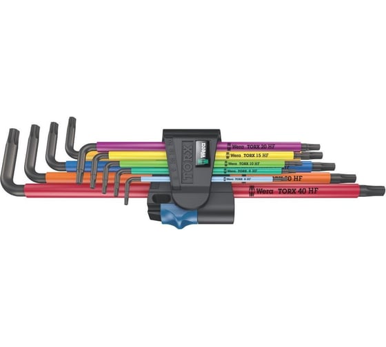 Набор удлиненных Г-образных ключей с фиксацией WERA 967/9 SXL TORX Multicolour HF 1 9 предметов WE-024470